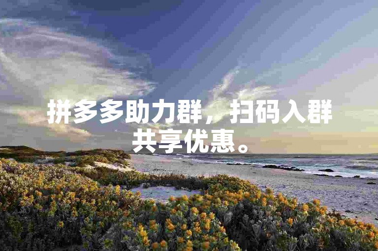 拼多多助力群，扫码入群共享优惠。