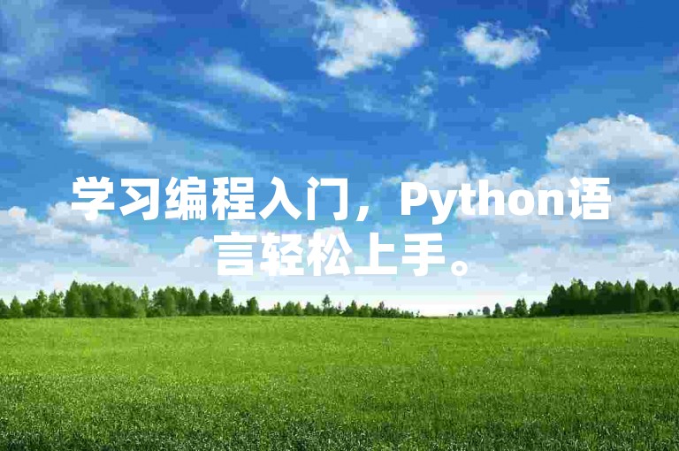 学习编程入门，Python语言轻松上手。