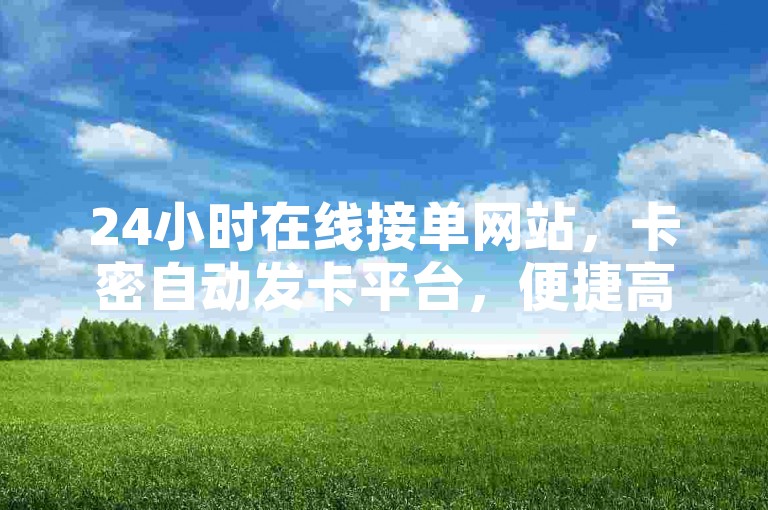 24小时在线接单网站，卡密自动发卡平台，便捷高效。