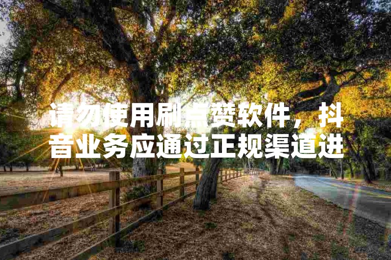 请勿使用刷点赞软件，抖音业务应通过正规渠道进行。