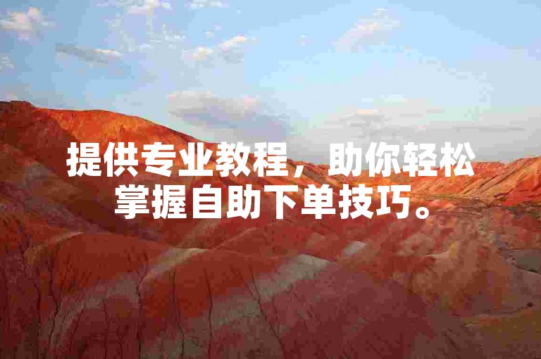 提供专业教程，助你轻松掌握自助下单技巧。