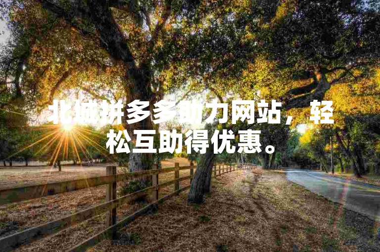 北城拼多多助力网站，轻松互助得优惠。