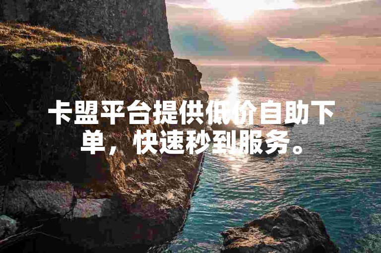 卡盟平台提供低价自助下单，快速秒到服务。