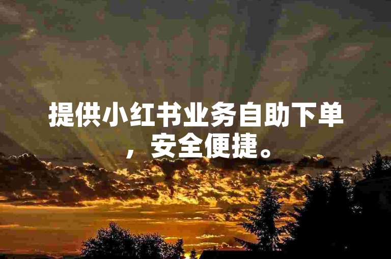 提供小红书业务自助下单，安全便捷。
