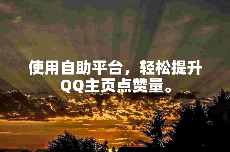 使用自助平台，轻松提升QQ主页点赞量。
