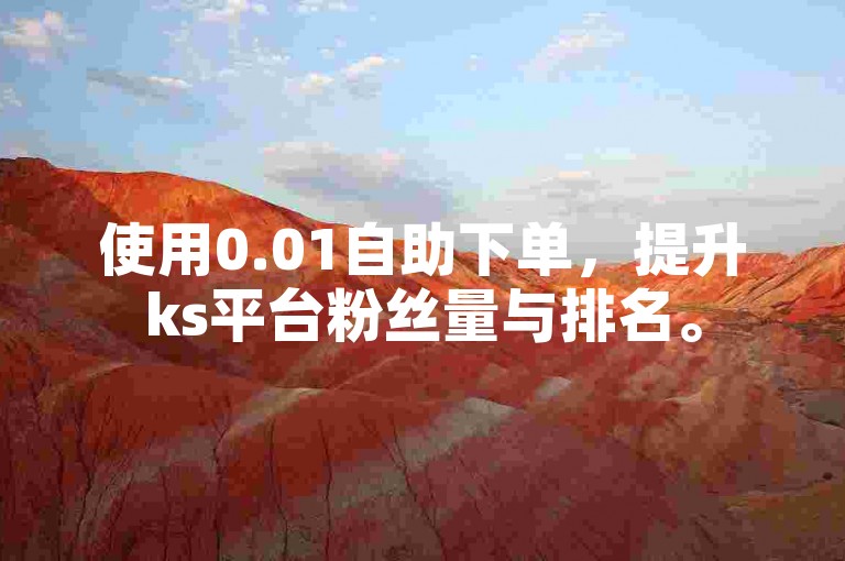使用0.01自助下单，提升ks平台粉丝量与排名。