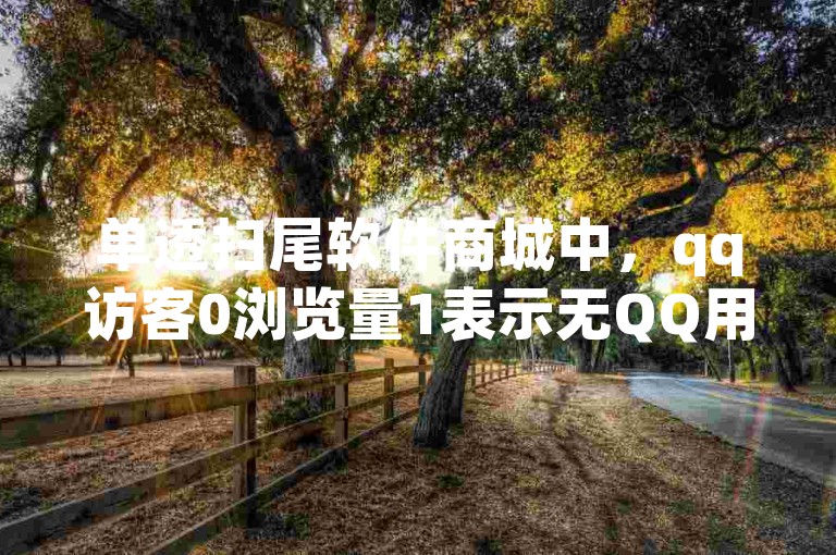 单透扫尾软件商城中，qq访客0浏览量1表示无QQ用户访问该页面。