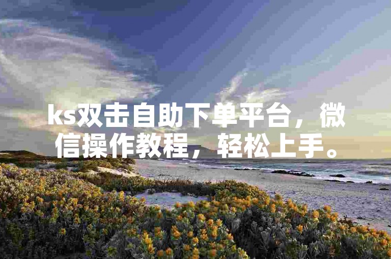 ks双击自助下单平台，微信操作教程，轻松上手。