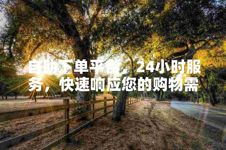 自助下单平台，24小时服务，快速响应您的购物需求。