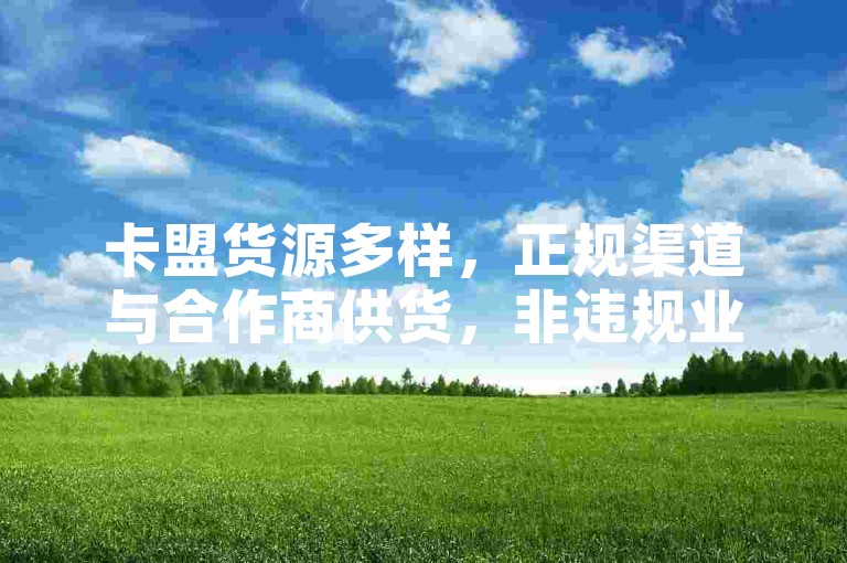 卡盟货源多样，正规渠道与合作商供货，非违规业务。
