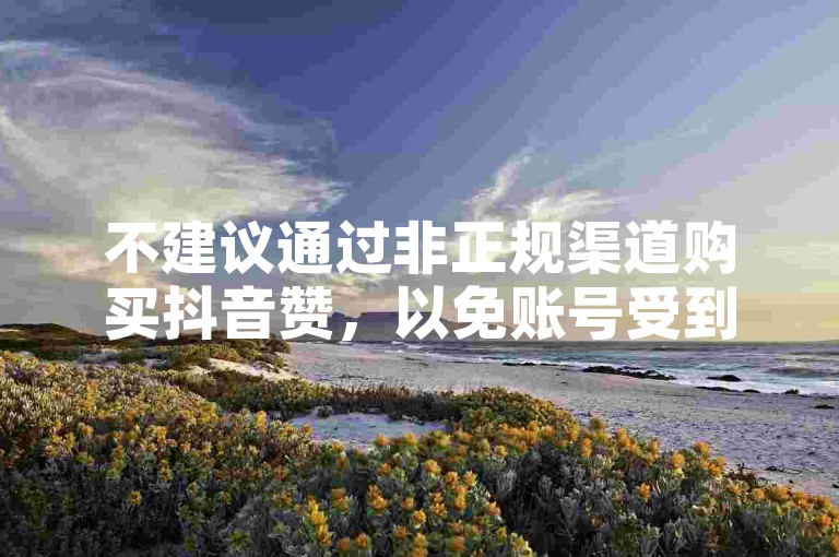 不建议通过非正规渠道购买抖音赞，以免账号受到处罚。