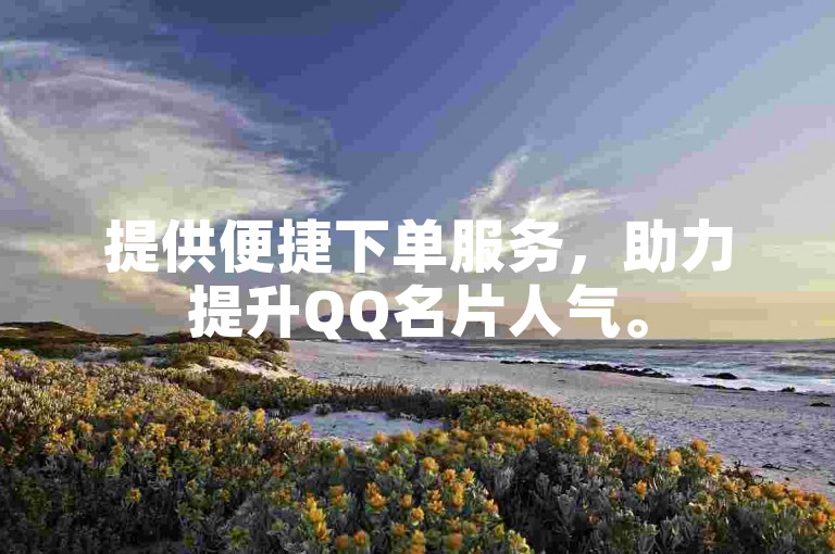 提供便捷下单服务，助力提升QQ名片人气。