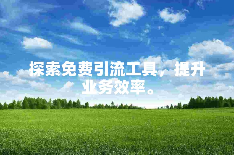 探索免费引流工具，提升业务效率。