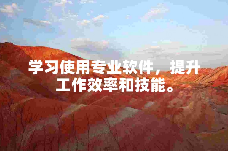 学习使用专业软件，提升工作效率和技能。
