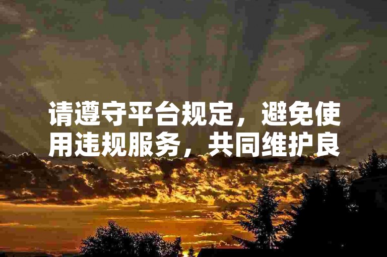 请遵守平台规定，避免使用违规服务，共同维护良好网络环境。