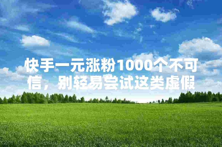快手一元涨粉1000个不可信，别轻易尝试这类虚假服务。