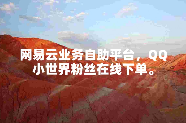 网易云业务自助平台，QQ小世界粉丝在线下单。