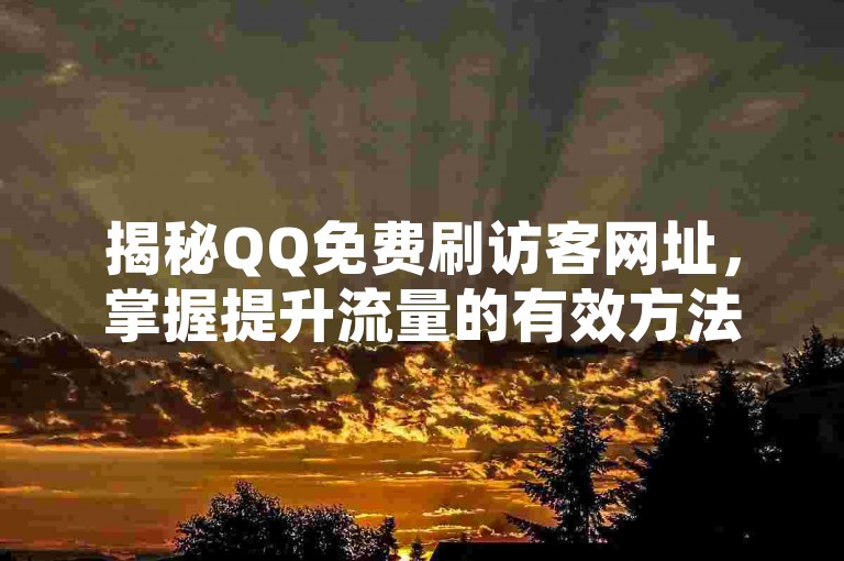 揭秘QQ免费刷访客网址，掌握提升流量的有效方法！