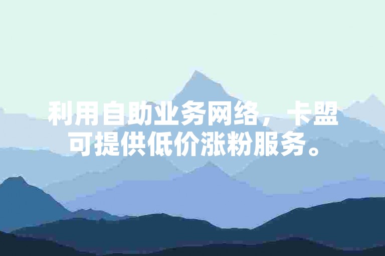 利用自助业务网络，卡盟可提供低价涨粉服务。