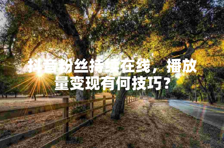 抖音粉丝持续在线，播放量变现有何技巧？