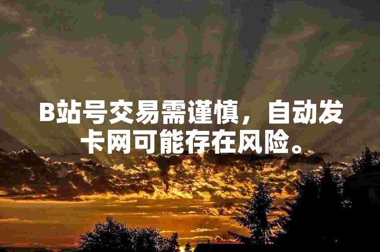 B站号交易需谨慎，自动发卡网可能存在风险。