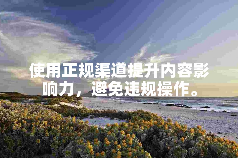 使用正规渠道提升内容影响力，避免违规操作。