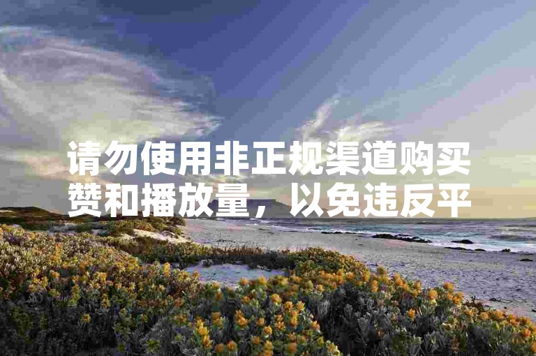 请勿使用非正规渠道购买赞和播放量，以免违反平台规定。