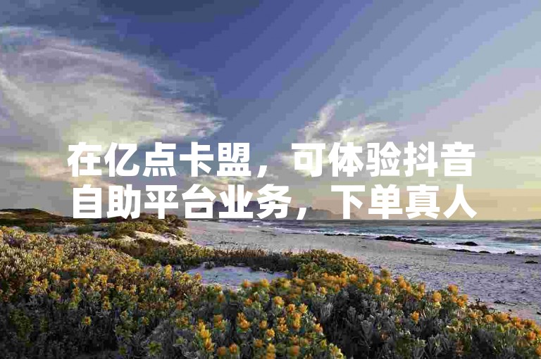 在亿点卡盟，可体验抖音自助平台业务，下单真人服务。