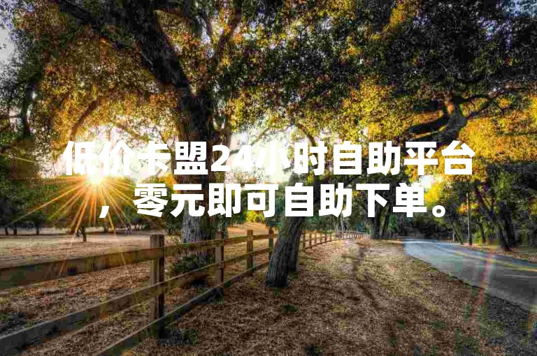 低价卡盟24小时自助平台，零元即可自助下单。