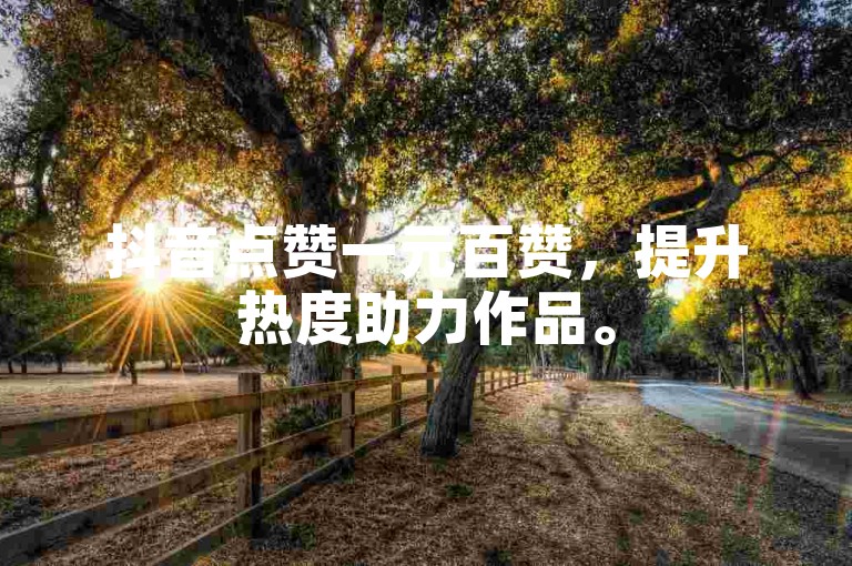 抖音点赞一元百赞，提升热度助力作品。