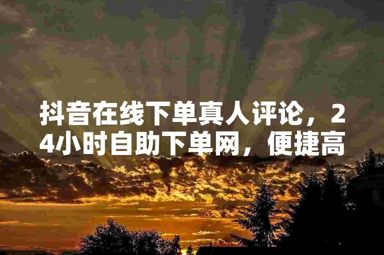 抖音在线下单真人评论，24小时自助下单网，便捷高效。