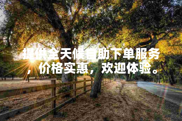 提供全天候自助下单服务，价格实惠，欢迎体验。