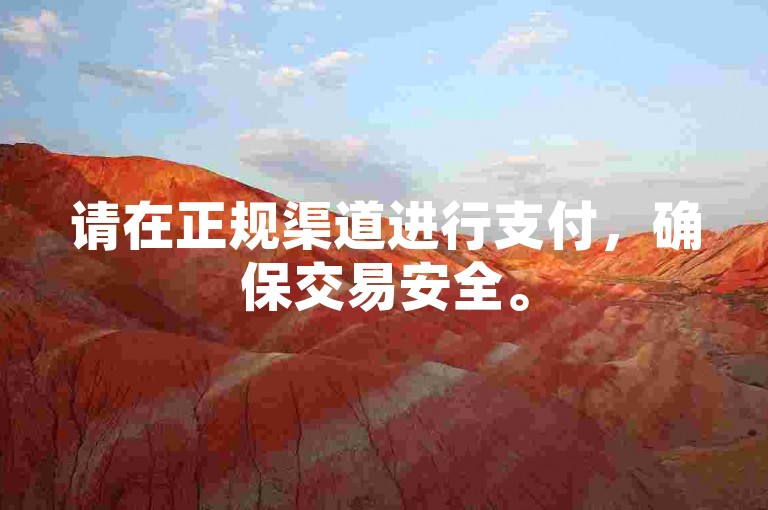 请在正规渠道进行支付，确保交易安全。
