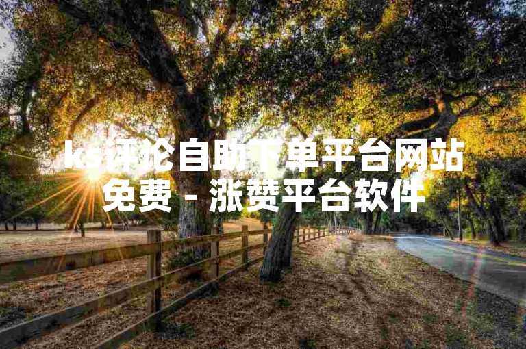 ks评论自助下单平台网站免费 - 涨赞平台软件