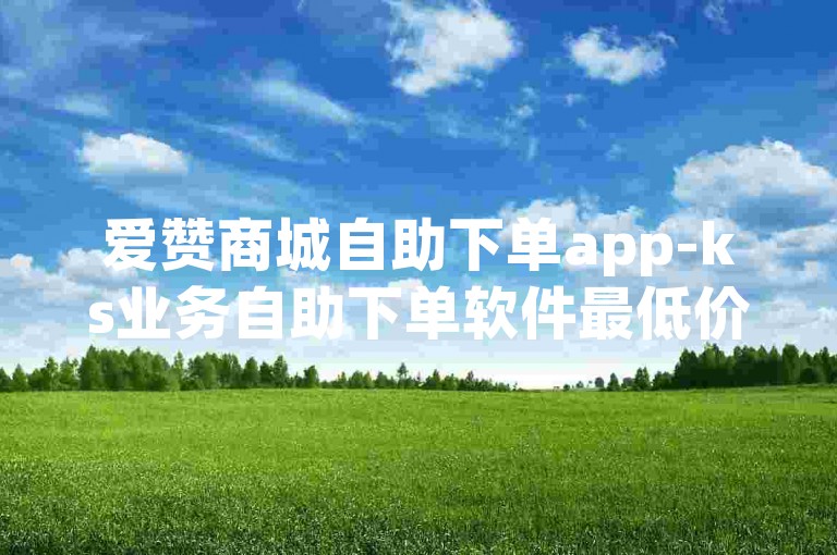 爱赞商城自助下单app-ks业务自助下单软件最低价