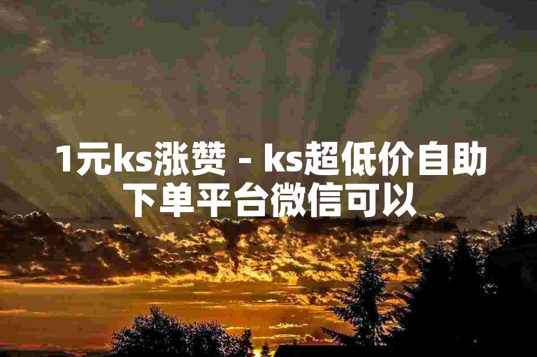 1元ks涨赞 - ks超低价自助下单平台微信可以